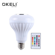 OKELI Hot Sale 10W color changeable wireless remote control music speaker smart rgb led music Light bulb